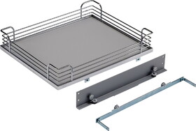 Hafele 548.11.566 Tray Set, for Magic Corner II,Chrome surround/gray bottom