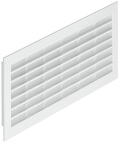 Hafele 571.64.726 Ventilation Grill,Plastic,With Louvres Square,White,254 X 108 mm