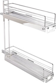 Hafele 595.18.200 Base Pull-Out, 2-Tier, 90&#176;,Chrome, steel, 26.4 lbs (12 kg) load capacity
