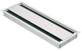 Hafele 631.29.321 Anodized Aluminum Grommet,Rectangular Double-Sided With Brush Dim.:320 X 110 mm,Black