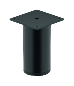 Hafele 634.74.251 Furniture Foot,Without Height Adjustment,With Plate Steel,Jet Black,Ral 9005,Height:100 mm,Diameter:50 mm