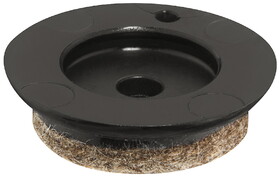 Hafele 650.24.060 Quickclick Slim Glide,Round,For Push Fitting,&#216; 20-25 mm Extremely Flat,For Different Floors,,Installation Height H:7 mm,Black