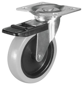 Hafele Caster Plate Mount with Brake Load-Bearing Capacity 66 lbs.