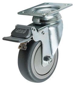 Hafele 663.25.924 Swiveling Caster, Plate Mount, with Brake