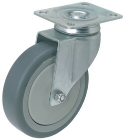 Hafele 663.25.923 Swiveling Caster, Plate Mount, without Brake