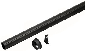 Hafele 801.43.347 Round Closet Rod with Supports, TAG Synergy Elite Collection,Clear protective insert, Black, 29 3/4"
