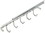 Hafele 807.53.250 Belt Rack with Slide, 5 Hook, 11", Price/Piece