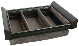 Hafele 807.78.113 Divided Lingerie Drawer, TAG ENGAGE,Slate with slate fabric, 30" width