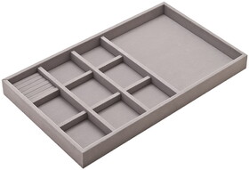 Hafele 811.03.520 Jewelry Tray, 2" Depth,Faux suede, gray