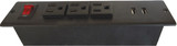 Hafele 822.09.411 Power Bar, 3 Outlet, 2 USBs