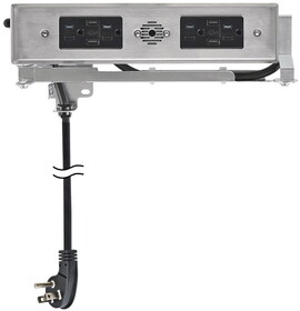 Hafele 822.53.334 Docking Drawer - In Drawer Outlet,Blade Duo with 4 x 15A AC outlets and 4 x USB-A ports,15 Amp Series,stainless steel