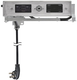 Hafele 822.53.352 Docking Drawer - In Drawer Outlet,Blade Duo with 2 x AC outlets,2 x USB-C (PD) ports and 4 x USB-A ports,stainless steel