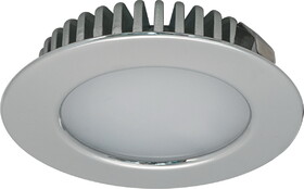 Hafele 833.72.282 Recess Mounted Light,Monochrome,Lighting Led 2020,12 V Drill Hole  :55 mm (2 3/16"),Polished Chrome,Warm White 3000 K,3.2 W