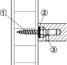 Hafele Mounting Set, One-Sided, for Pull Handles