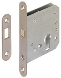 Hafele 911.26.330 Mortise lock, For sliding doors, with compass bolt, profile cylinder, backset 55 mm