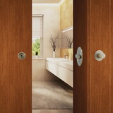 Hafele 911.26.950 Bl100 Privacy Lock,For Sliding Barn Door Round Trim,Ada T2 Thumb-Turn,Matt Stainless Steel,2 1/4