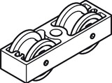 Hafele 940.41.100 Single Running Gear, Double Rollers