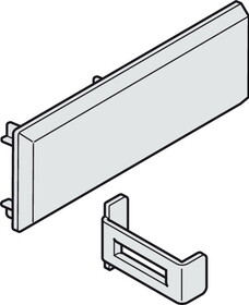 Hafele 940.60.410 End cap set, with safety clip for aluminum panel
