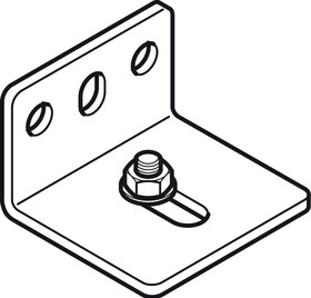 Hafele 940.62.061 Mounting bracket, with screw and nut,For Slido D-Line11, steel zinc-plated, length: 44 mm, wall distance center track: 18-33 mm