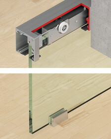 Hafele 940.67.040 Fitting Set,Slido D-Line12 120E For 1 Or 2 Sliding Glass Doors,Clear Anodized