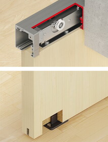 Hafele 940.67.041 Fitting Set,Slido D-Line12 120E For 1 Or 2 Sliding Wood Doors,Clear Anodized