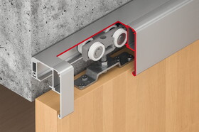 Hafele 940.83.005 Sliding Door Hardware, Slido D-Line11 80P, set without running track