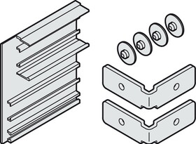 Hafele 941.04.403 End cap set, for clip-on panel height 77 mm,for Hawa Junior 80 Z/100 Z, Length: 66 mm, mounting: Right