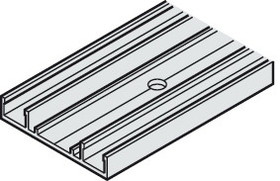 Hafele Mounting Profile, for Single Lower Running Track, Recessed, 51 x 10 (2" x 3/8")