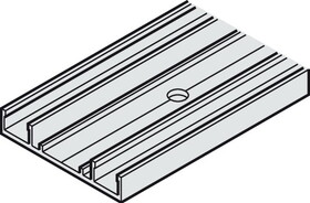 Hafele Mounting Profile, for Single Lower Running Track, Recessed, 51 x 10 (2" x 3/8")