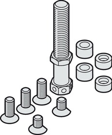 Hafele Suspension Bolt, M12, Including Mounting Screws