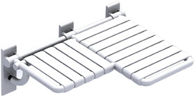 Hafele 980.20.399 Folding Shower Seat,L-Shaped,724 mm Width Hewi 801 Series,Pure White,Projection Left