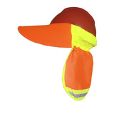 Hi-Vis Hard Hat Visor and Neck Sun Shade, High Visibility Cap-Style Brimmed with Mesh Neck Sun Shield, Hard Hat Not Included