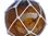 Handcrafted Model Ships 12 Amber Glass - NEW Amber Japanese Glass Ball Fishing Float With White Netting Decoration 12"