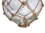Handcrafted Model Ships 12 Clear Glass - Old Clear Japanese Glass Ball Fishing Float With Brown Netting Decoration 12"
