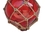 Handcrafted Model Ships 12 Red Glass - Old Red Japanese Glass Ball Fishing Float With Brown Netting Decoration 12"