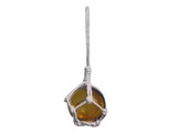 Handcrafted Model Ships 2-Amber-Glass-New-X Amber Japanese Glass Ball With White Netting Christmas Ornament 2