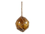 Handcrafted Model Ships Amber-Glass-4-Old-X Amber Japanese Glass Ball Fishing Float Decoration Christmas Ornament 4