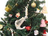 Handcrafted Model Ships Anchor-303-XMASS Wooden Whitewashed Decorative Anchor Christmas Tree Ornament