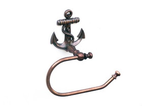 Handcrafted Model Ships ANTLPH-5001-AC Antique Copper Anchor Toilet Paper Holder 10"