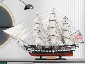 Handcrafted Model Ships B0801R Wooden USS Constitution Tall Model Ship 50"