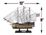 Handcrafted Model Ships B0805 Wooden USS Constitution Tall Ship Model 12