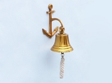 Handcrafted Model Ships BL-2018-1-BR Brass Plated Hanging Anchor Bell 8