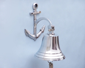 Handcrafted Model Ships BL-2018-2-CH Chrome Hanging Anchor Bell 10"