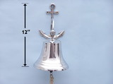 Handcrafted Model Ships BL-2018-3-CH Chrome Hanging Anchor Bell 12
