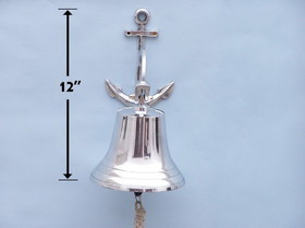Handcrafted Model Ships BL-2018-3-CH Chrome Hanging Anchor Bell 12"
