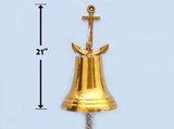 Handcrafted Model Ships BL-2018-5-BR Brass Hanging Anchor Bell 21