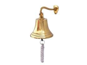 Handcrafted Model Ships BL2019-11B Brass Plated Hanging Ship's Bell 15"