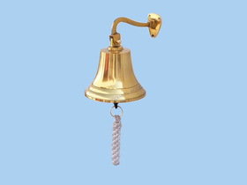 Handcrafted Model Ships BL2019-5B Brass Plated Hanging Ship's Bell 6"