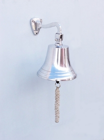 Handcrafted Model Ships BL2019-7C Chrome Hanging Ship's Bell 9"