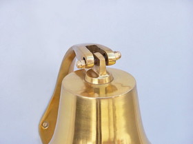 Handcrafted Model Ships BL2021-9B Brass Plated Hanging Harbor Bell 7&quot;